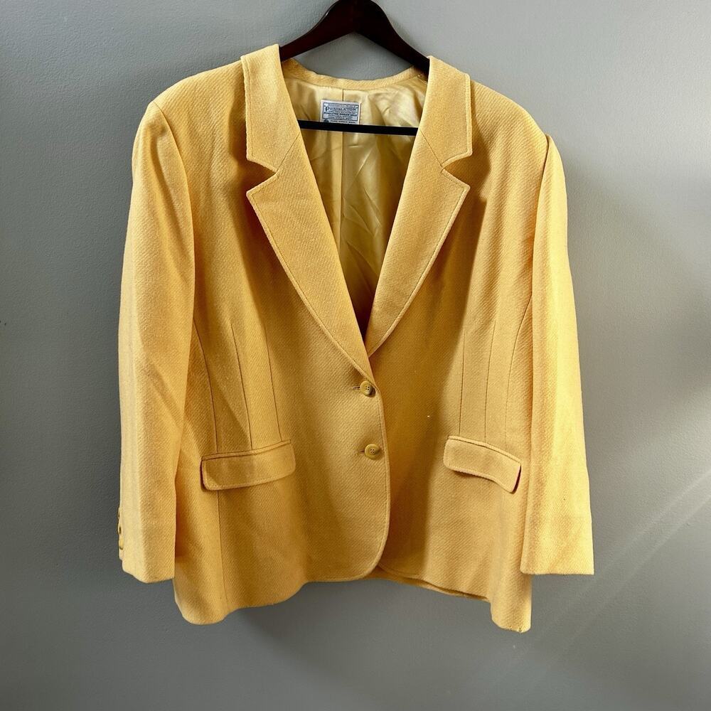 Pendleton Yellow 100% Virgin Wool Women's Blazer Jacket Size 16